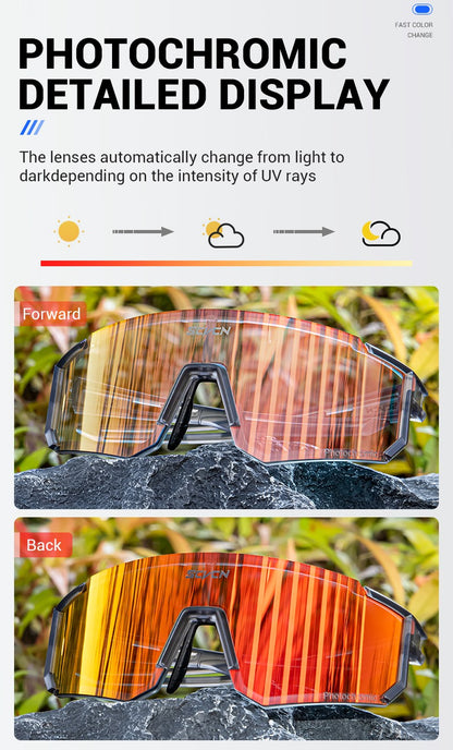 Óculos de Sol Fotocromáticos SCVCN Óculos de Ciclismo para Esportes ao Ar Livre Masculino Feminino MTB Escalada Óculos de Condução para Bicicleta Novo