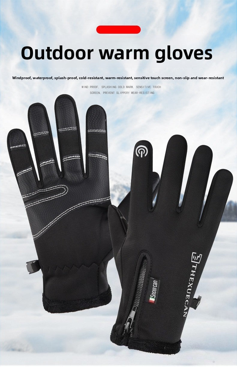 Luvas de Motocicleta Moto Luvas de Inverno Térmicas Forradas de Lã Inverno Impermeáveis Tela Sensível ao Toque Antiderrapantes para Pilotagem ao Ar Livre