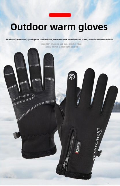 Luvas de Motocicleta Moto Luvas de Inverno Térmicas Forradas de Lã Inverno Impermeáveis Tela Sensível ao Toque Antiderrapantes para Pilotagem ao Ar Livre