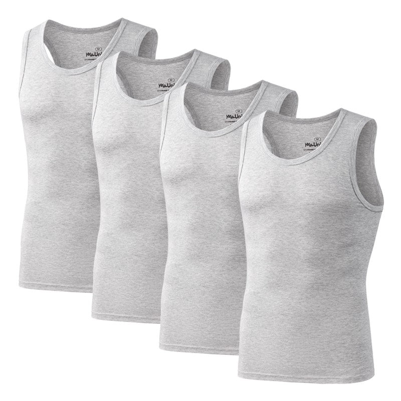 4Pcs/Pack Man Sleeveless T-shirt Solid Color Men's Tank Top Bamboo Fiber Undershirts Men Vest Suitable wear inside or outside
