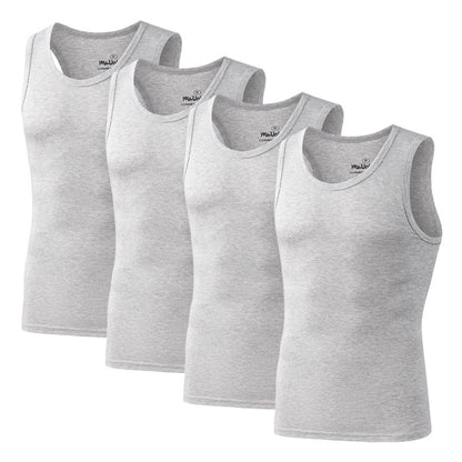 4Pcs/Pack Man Sleeveless T-shirt Solid Color Men's Tank Top Bamboo Fiber Undershirts Men Vest Suitable wear inside or outside