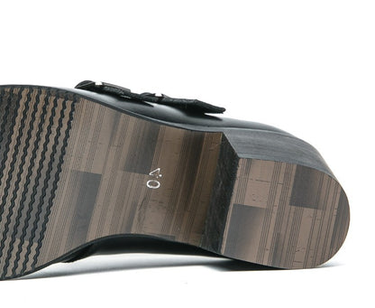 Fashion Buckle Leather Shoes For Men Big Size 46 Pointed Dress Shoes Man Quality Bussiness High Heels Shoes Man chaussure hommes