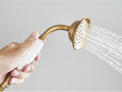 Ducha Chuveiro Banheiro Vintage Cerâmica Latão Montado Parede Torneira Pulverizador Acessório Hardware Chuveirinho