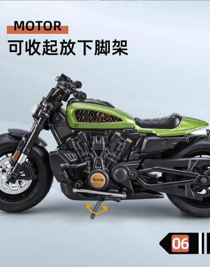1:12 Harley SPORTSTER S Moto Alta Simulação Liga de Metal Fundido Modelo de carro Luz e Som Ornamentos Essenciais