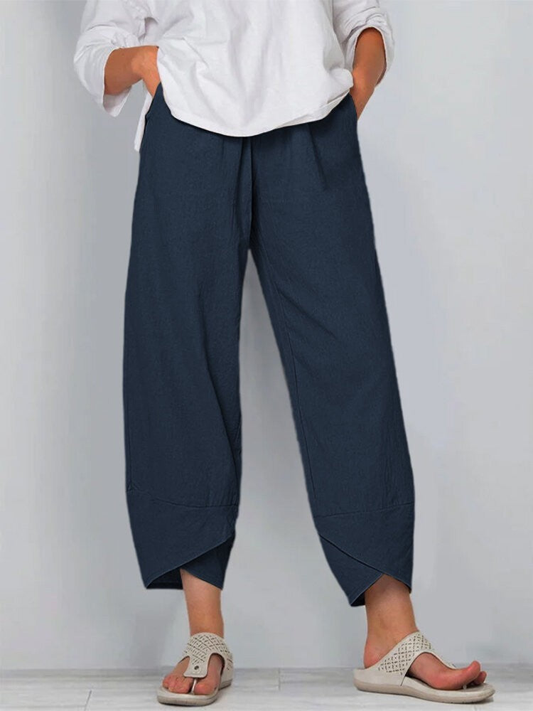 plus Size S5XL Casual Trousers Loose Fit Harlan Pants Women's Comfortable Loose Pants l Waist Nine Points Pants