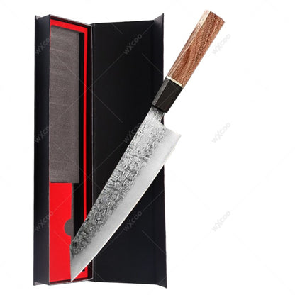 WXCOO Forged Hammer Pattern Japanese Santoku Knife Meat Cleaver Professional Chef Knife Kitchen Vegetable Fruit Slicing Knife