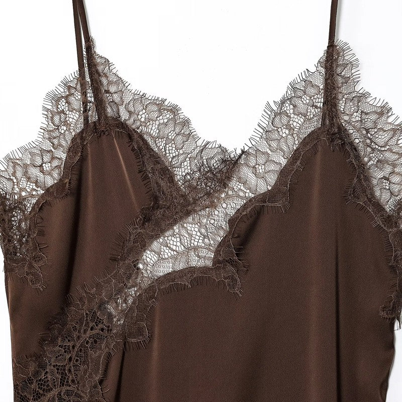 HXAO Female Lace Dress Sleeveless Slip Short Dresses Women Summer Asymmetric Elegant Night Dresses Backless Sexy Evening Dress