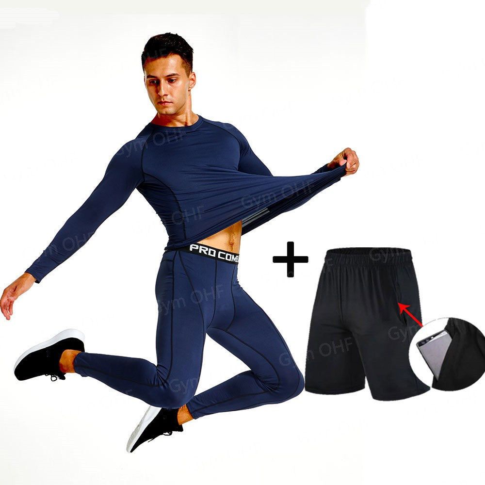 Thermal Man Underwear Set Spi/Der Compression T Shirt Leggings Yoga Sets Fitness