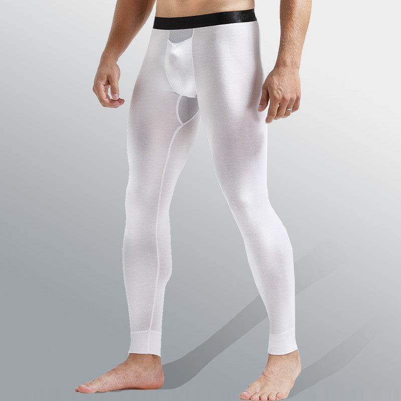 Men's Long Johns Ice Silk Mesh Perspiration Thermal Pants Slim-fit Honeycomb Breathable Leggings Mens Winter Thermal Underwear