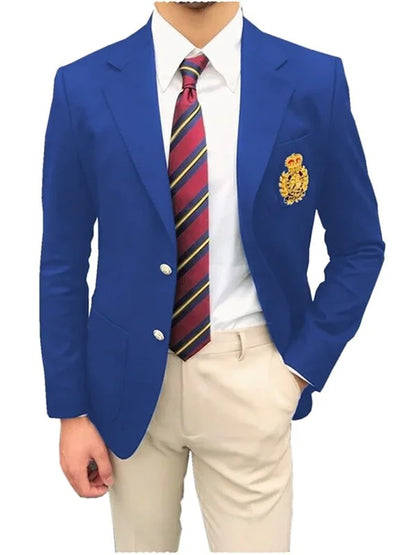 1PieceRed Men's Suit Single Breasted Notch Lapel Jacket Business Casual Blazer Coat High Quality Fashionable Slim Fitting Tuxedo