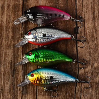 4 Iscas Artificiais Flutuantes Crankbait para Pesca em Água Salgada, Iscas de Arremesso, Crankbait, Peixe Falso