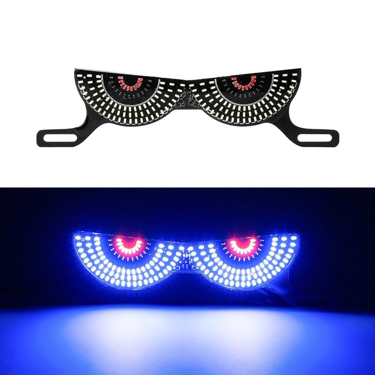 1 Par Luz de Placa de Moto Lanterna Traseira Modificada Lâmpada de Atmosfera Decorativa LED Olho de Diabo Strobo Luzes Únicas 12V Universal