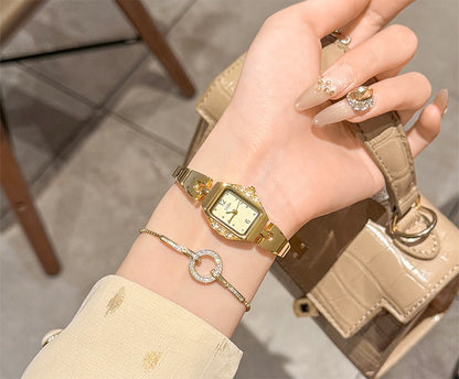 GEDI Square Watch Woman Gold Silver Small Dial Fashion Quartz Women's Wristwatches Ladies Luxury Vintage Bracelet Watch Gifts