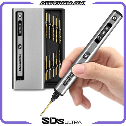 Mini Furadeira Elétrica ARROWMAX Ferramenta Rotativa Furadeira Sem Fio Recarregável para Artesanato Madeira Plástico Alumínio Moeda Casa DIY SDS Ultra