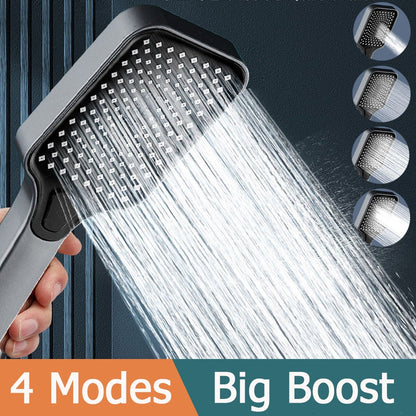 New 30cm Large Size High Pressure Overhead Rain Shower Head Large Flow Booster Rain Shower Head 360° Rotation Water Saving
