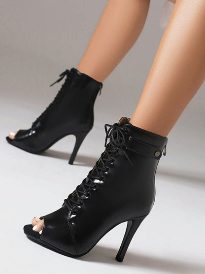 Women's Fashion Summer Party Outdoor Boots Sexy stilettos High Heels Women Latin dance heels shoes Black For Ballroom