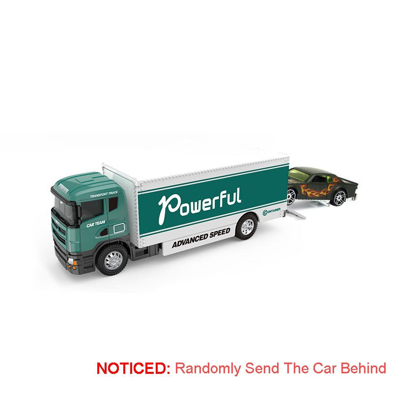 Caminhão de Contêineres em Miniatura Escala 1:64 Carrinhos de Brinquedo de Metal Diecast Reboque com Fricção Veículos de Transporte para Presentes Infantis