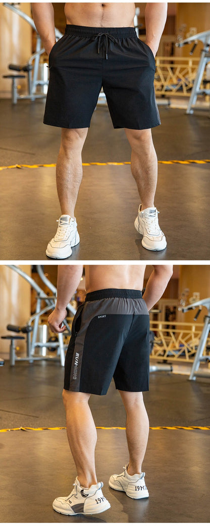 Men Beach Shorts Male Gym Fitness Sport Short Pants Joggers Basketball Sportswear Bodybuilding Loose Plus Size Zip Pocket