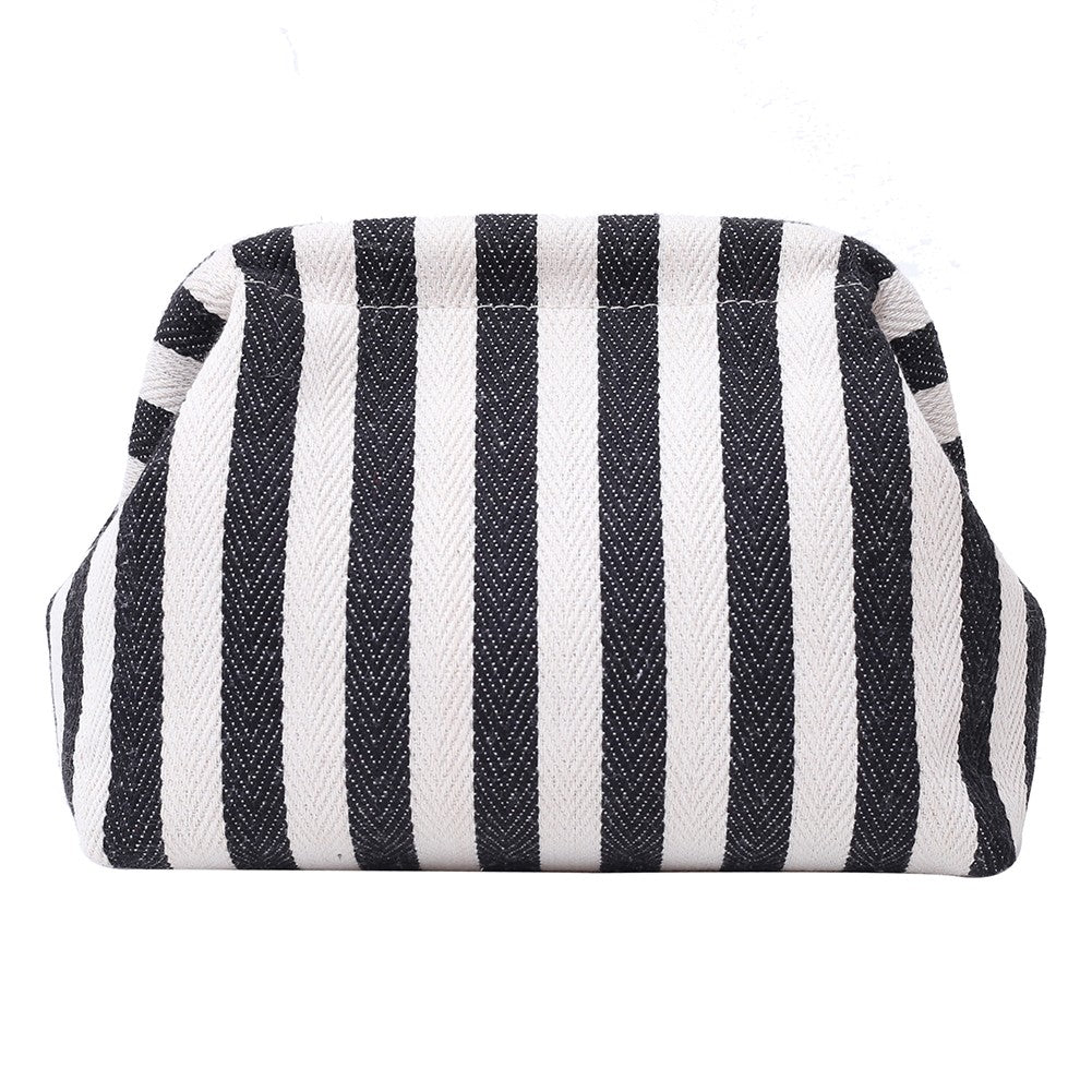 Summer Beach Clutch Bag for Women Striped Ruched Cloud Purse Colorblock Evening Handbag Hobo Bag for Travel Party Prom