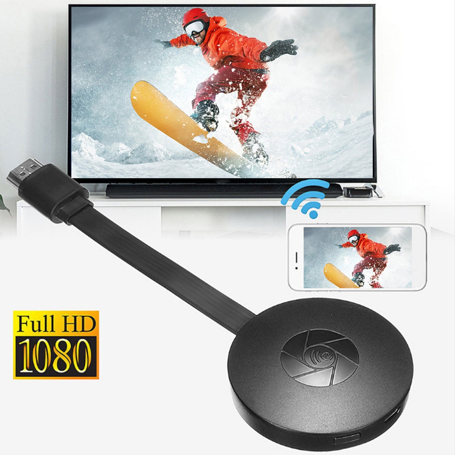 MiraScreen WiFi Display Dongle 1080P - Wireless HDMI Adapter for Smart TV, Android iOS Windows PC Laptop Screen Mirroring