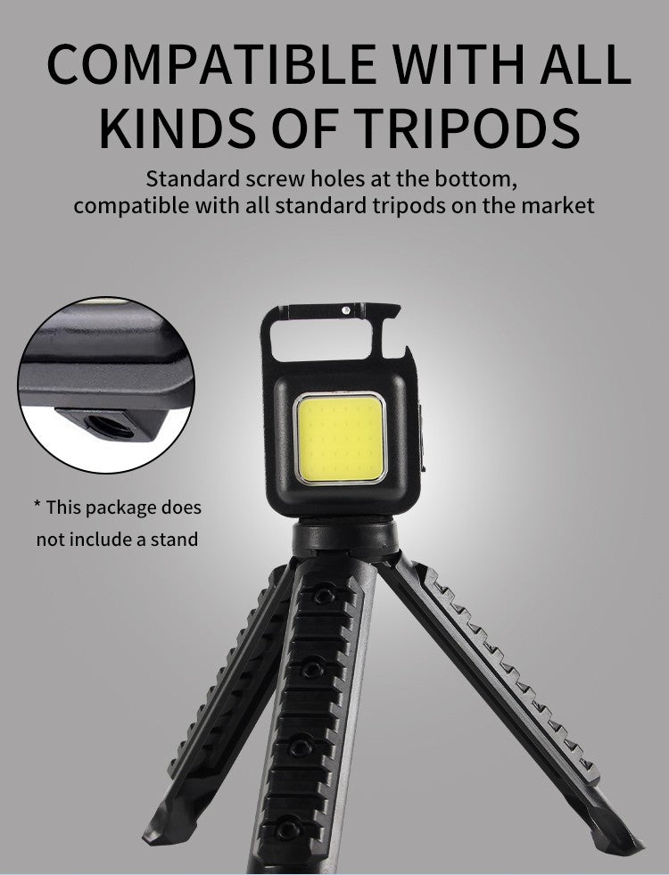 Mini LED Flashlight Keychain Multifunctional Portable COB Camping Lamps USB Charging Work Lights Outdoor Pocket Lamp With Magnet