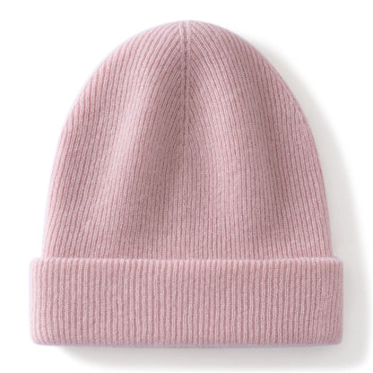 Autumn Winter New 100% Cashmere Hat Women's One-Line Hat Knitted Hat Wool Hat Ear Protection High-Quality Couple Hat