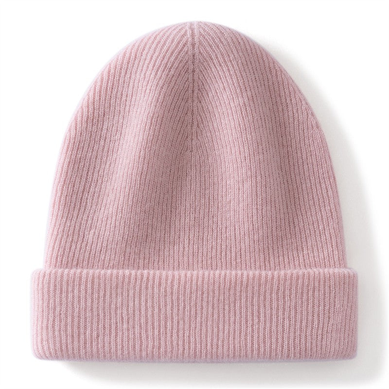 Autumn Winter New 100% Cashmere Hat Women's One-Line Hat Knitted Hat Wool Hat Ear Protection High-Quality Couple Hat