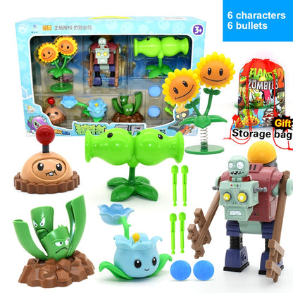 PLANTS VS ZOMBIES 2 Toys Full Set New Role Pea Shoote Alliance Bullet Ejection Attack Walking Dead Children's Gifts Delivery Bag