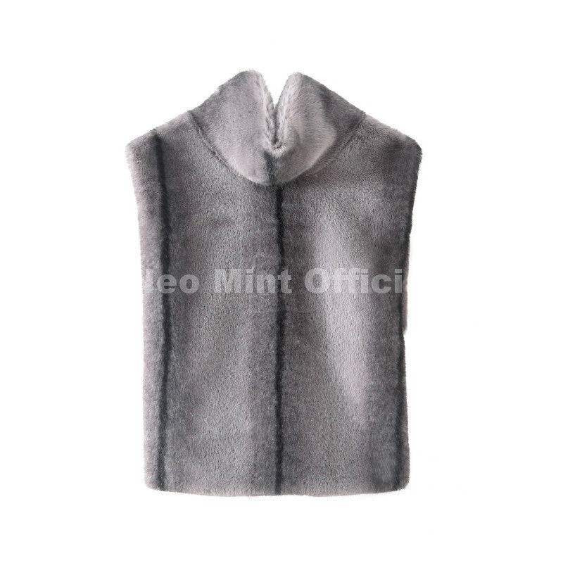 Neo Mint 2025 Brand Fashion Faux Fur Sable Vest Crop Top Autumn Winter Turtleneck Eco Mink Fur Tank Tops Sleeveless Jacket Coat