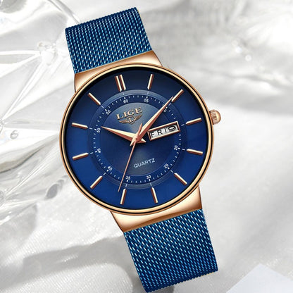 LIGE Quartz Stainless Steel Women Wristwatch Retro Hot Style Great Japanese Movement Quality Fashion Waterproof Watch for Women