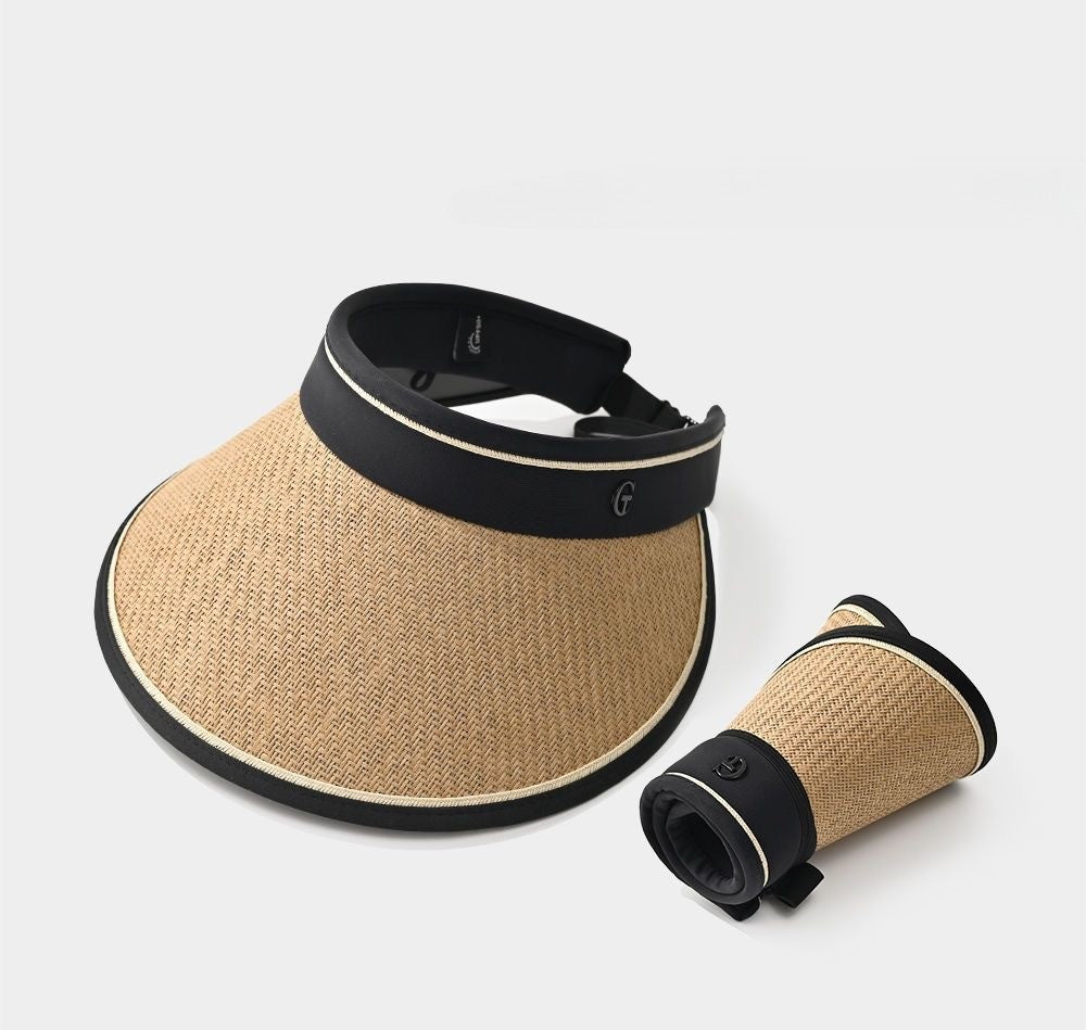 upf50+ Sunblock Sunshade New outdoor sun hat UV protection foreign air straw empty top hat