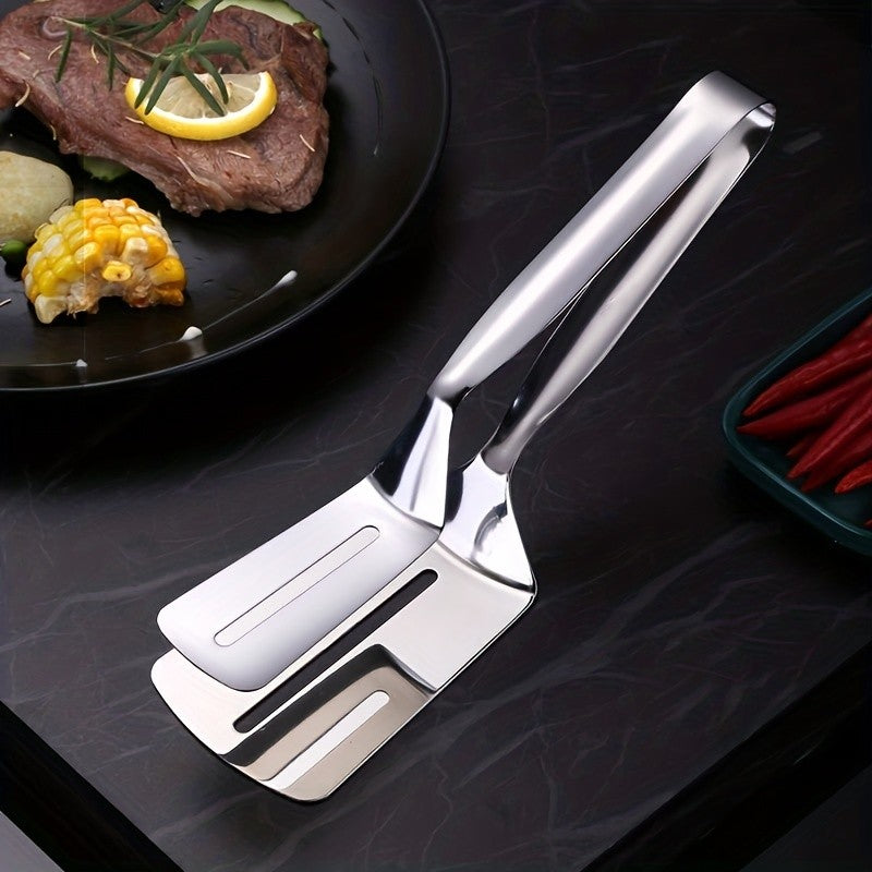 1 Pinça de Cozinha em Aço Inoxidável para Churrasco, Pão, Clipe Durável, Pá para Fritura, Pá para Peixe Frito, Utensílios Domésticos de Cozinha