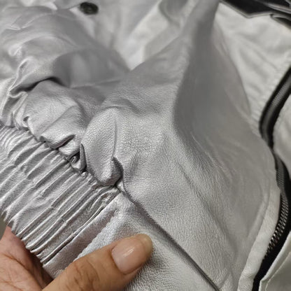 New Motorcycle Leather Jacket Men Bomber Pilot Retro Loose Pu Short Coat Fashion Casual Streetwear Multi Pocket Trend Outwear