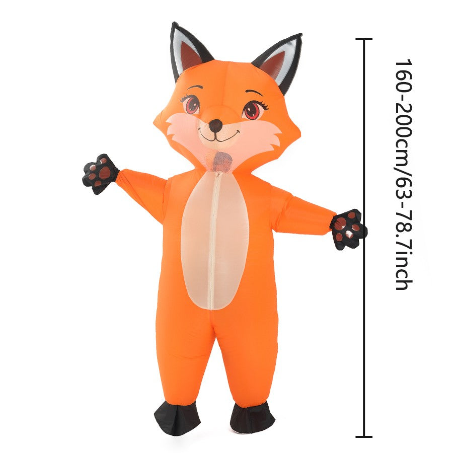 Inflatable Fox Costume Adult Blow Up Orange Fox for Adult Funny Suit for Cosplay Carnival Roleplay Fancy Halloween Party Apparel
