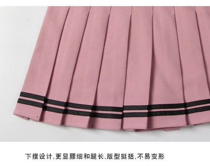 High Waist Women's Skirts Striped Pleated Elastic Waist Female Sweet Mini Dance Plaid Skirt Y2k Korean England Style