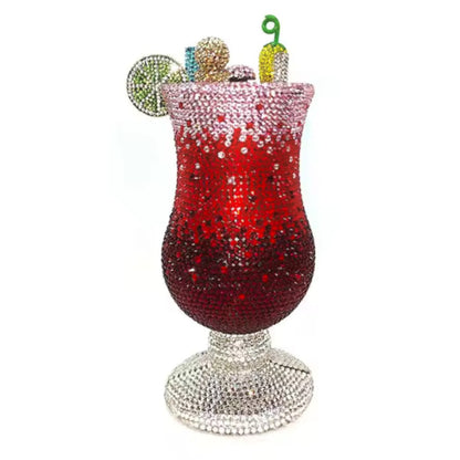 XIYUAN Martini Purse Women Crystal Evening Bags Luxury Designer Diamonds Cup Clutches Wedding Bridal Handbag Lady Rhinestone Bag