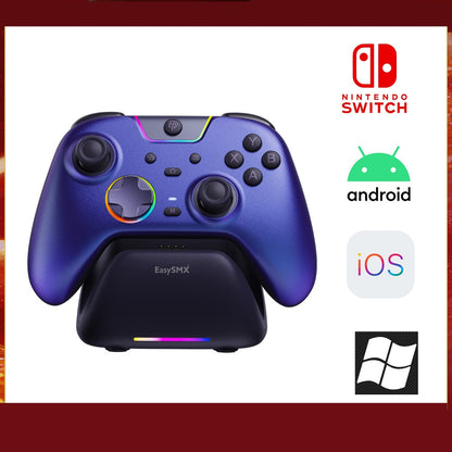 EasySMX White Black Gamepad X05 Pro Wireless PC Gaming Controller for PC Windows iOS Switch Android with Charging Dock
