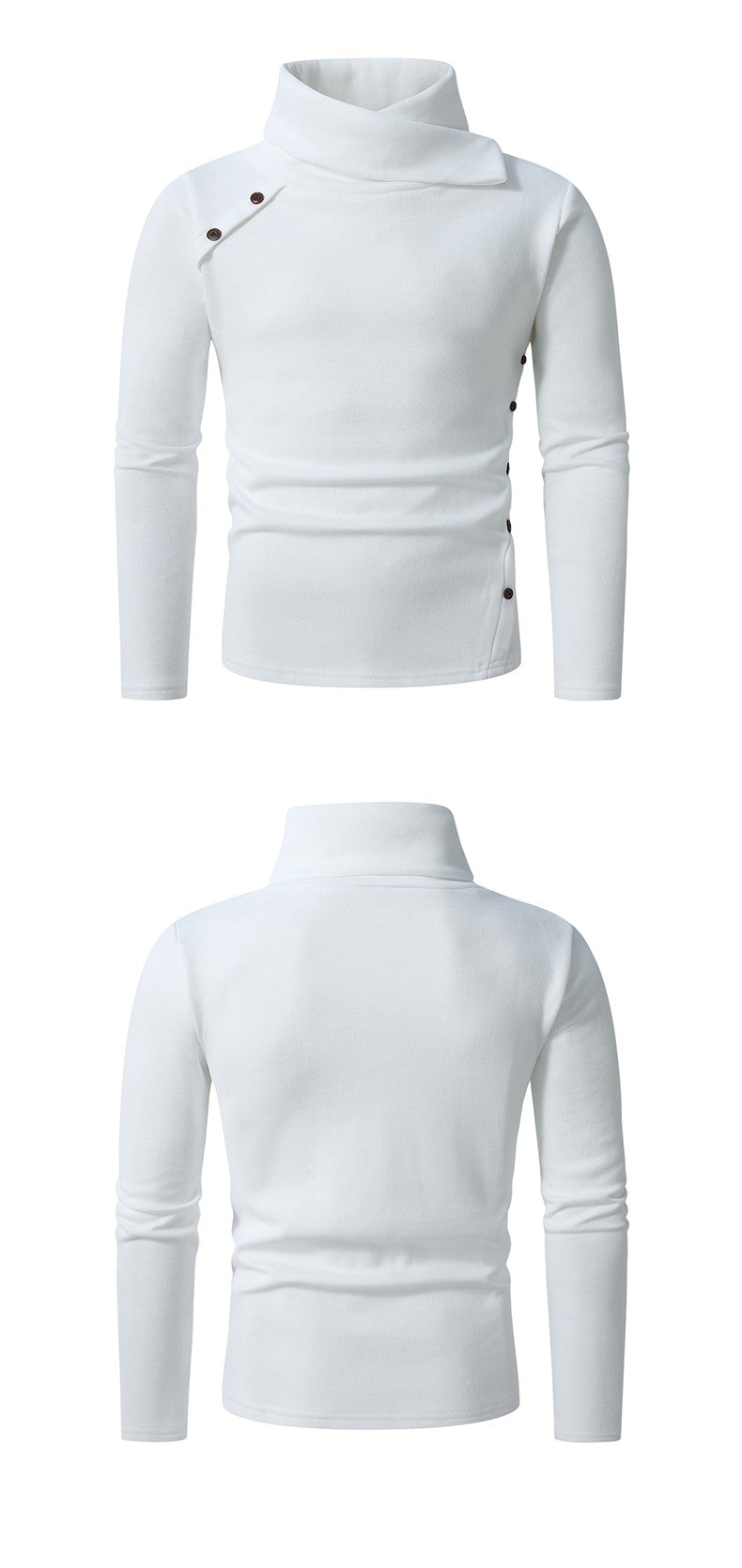 New Winter Men's White Turtleneck Sweater, British-style Black Pullover, Asian Sizes M-4XL. Gray Sweaters