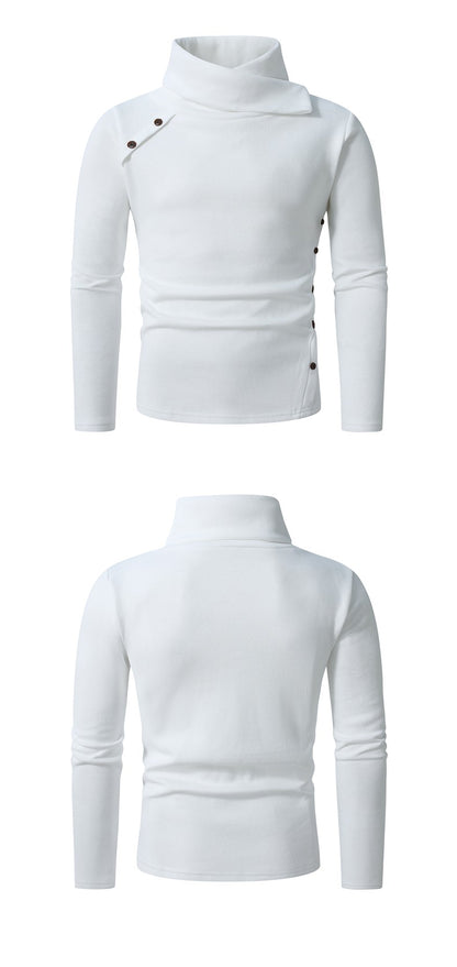 New Winter Men's White Turtleneck Sweater, British-style Black Pullover, Asian Sizes M-4XL. Gray Sweaters