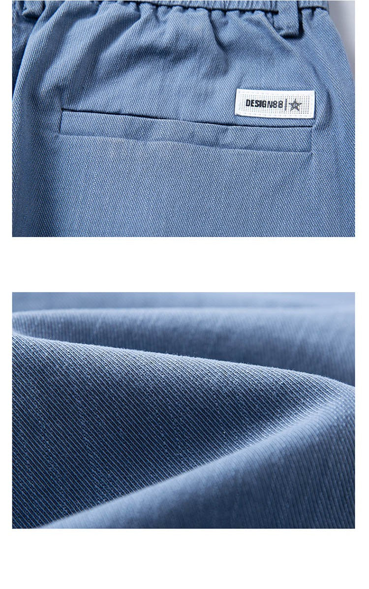 6 Colour Summer Men's Classic  Cotton Solid Color Fashion Business Casual Pants Elastic Waist Korean Fashion Men Clothing 28-38
