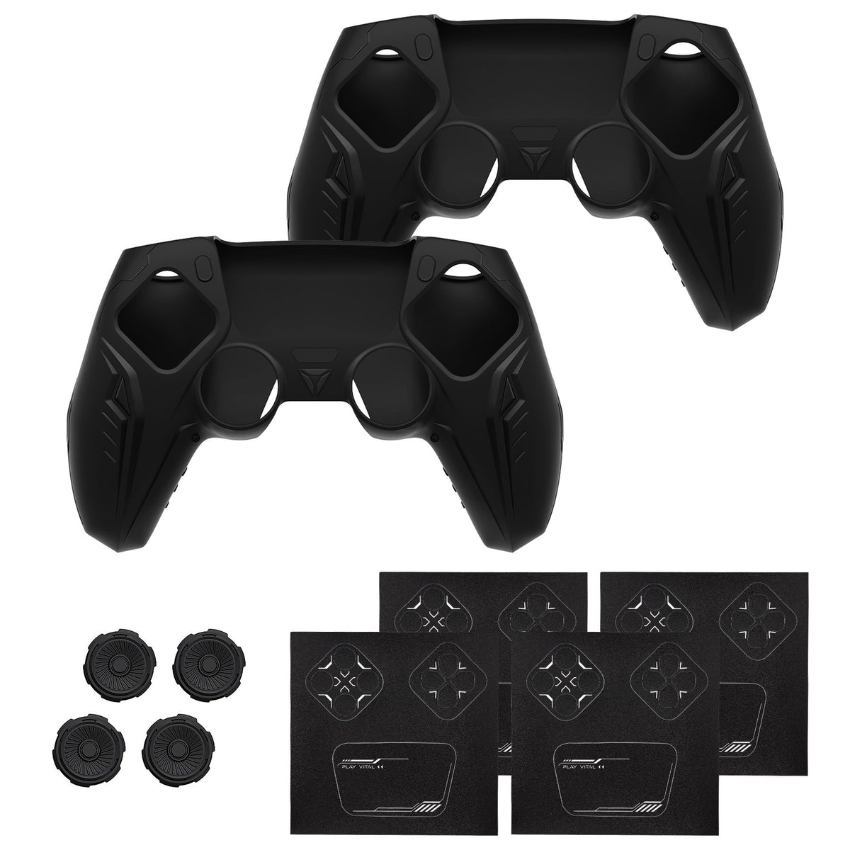 PlayVital Silicone Grip Case for PS5 Controller - Futuristic CyberMech Design Cover Compatible with PS5 Official Charging Dock