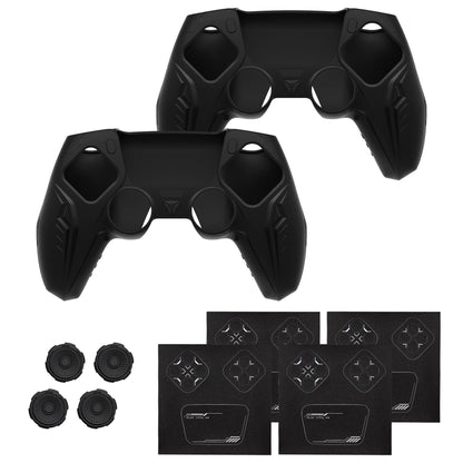 PlayVital Silicone Grip Case for PS5 Controller - Futuristic CyberMech Design Cover Compatible with PS5 Official Charging Dock