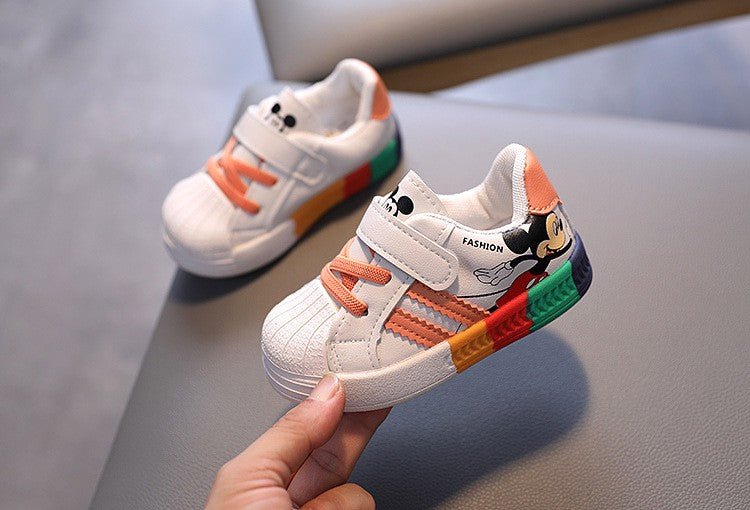 Spring And Autumn Boys And Girls Baby Walking Shoes Soft Sole Board Shoes Children's Single Shoes Anti Slip And Breathable Sneak