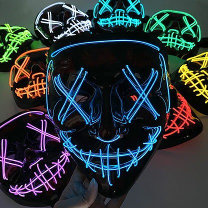 1 pcs Attractive Neon EL Wire Mask  More Colors For Choice Luminous LED Purge Mask Adult Cosplay Prop For Night Glow In The Dark
