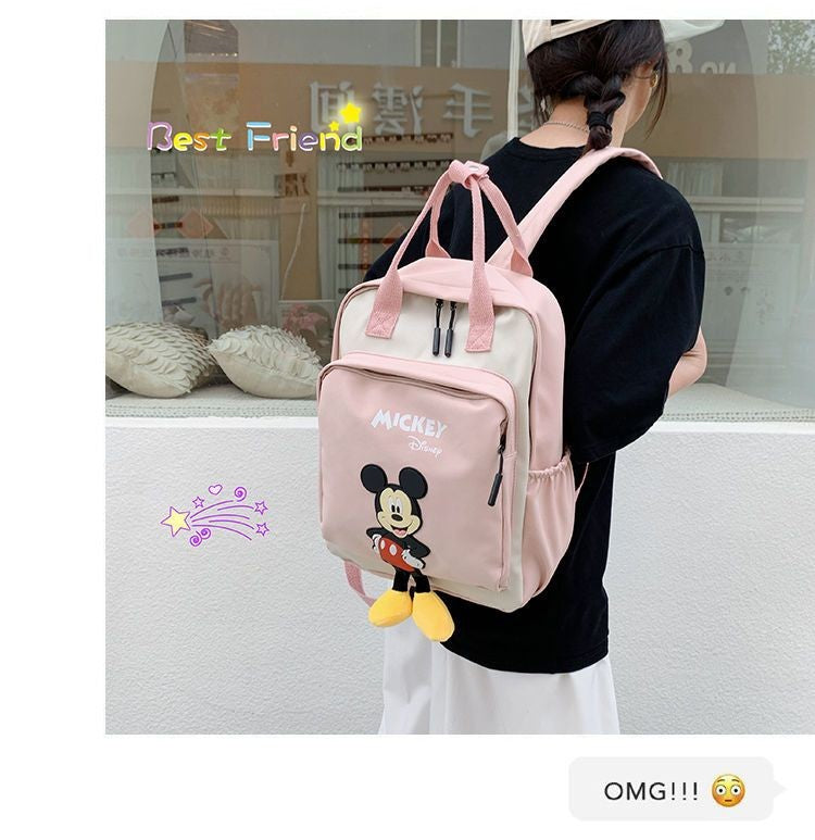 Disney Mickey Mouse Backpack for Kids Cute Cartoon Fashionable Backpack for Students Travel Bag Birthday Gift for Children