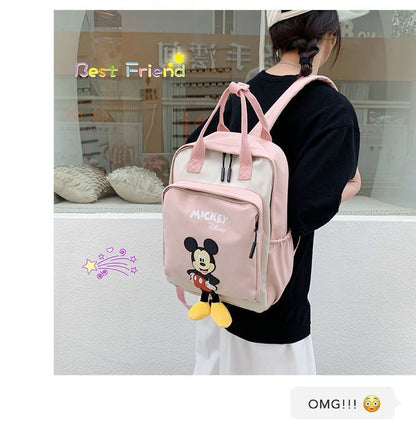 Disney Mickey Mouse Backpack for Kids Cute Cartoon Fashionable Backpack for Students Travel Bag Birthday Gift for Children