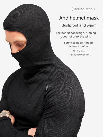 Outdoor men's and women's ski base set Merino wool thermal underwear multi-functional compression clothes running training cloth