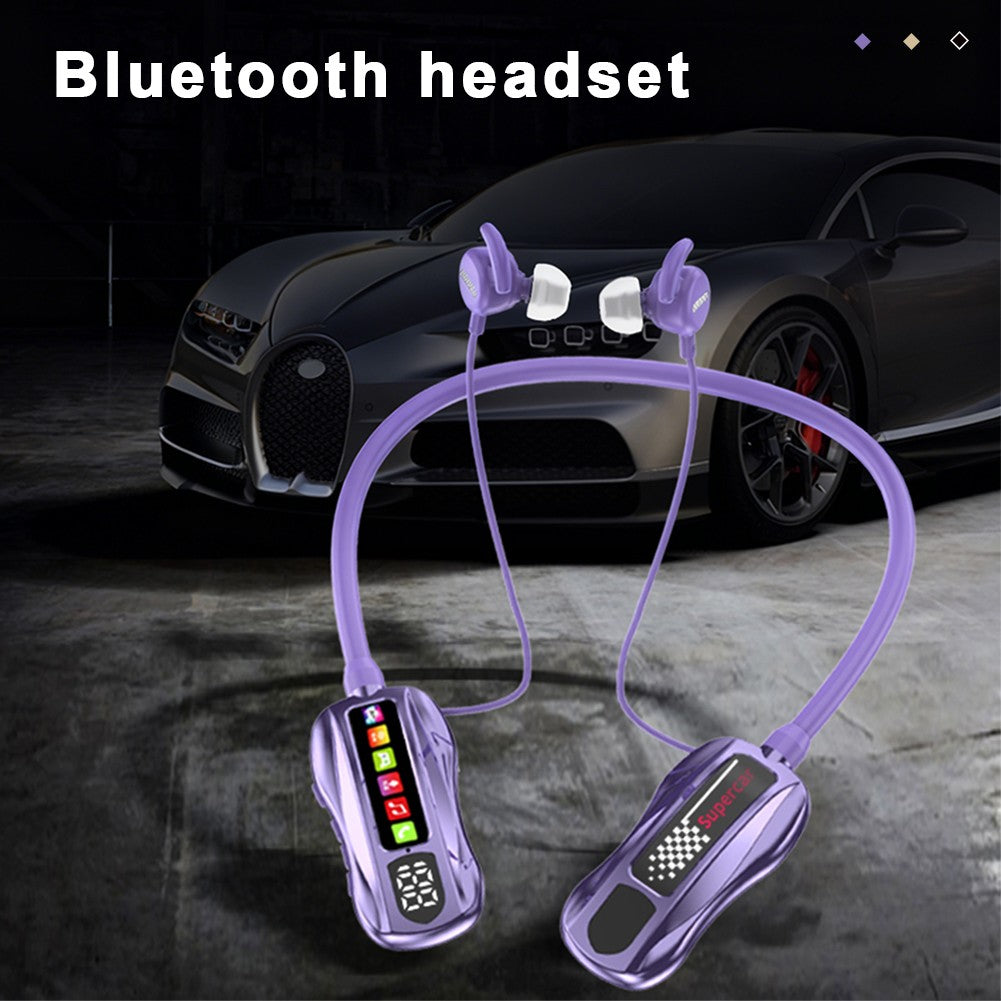 Wireless Headphones Bluetooth 5.4 Earphone HiFi Stereo Outdoor Sports Headset with Mic LED Display Neckband Earphones Earbuds