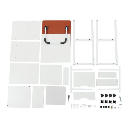 Foldable Laptop Desk with Wheels Height Adjustable Bedside Computer Table Portable Bedroom Office Table