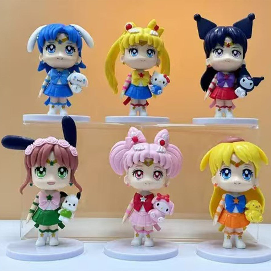 7cm Boneco de Anime de Sailor Moon Tsukino Usagi/Chibiusa/Kino Makoto Boneco de Ação Sailor Mars Júpiter Mercúrio Vênus Brinquedo Infantil